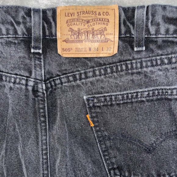 Levi’s Orange Tab 505 Black Jeans Men’s 34x32 vintage - Picture 5 of 6